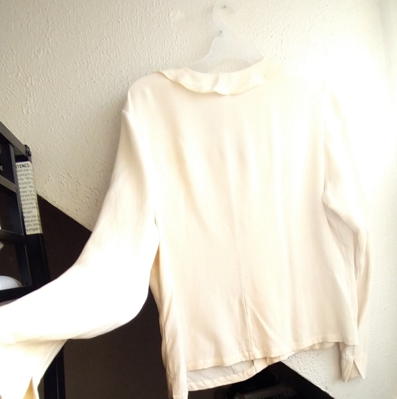 Talbots Cream Ruffle-Front Blouse - Picture 2 of 3